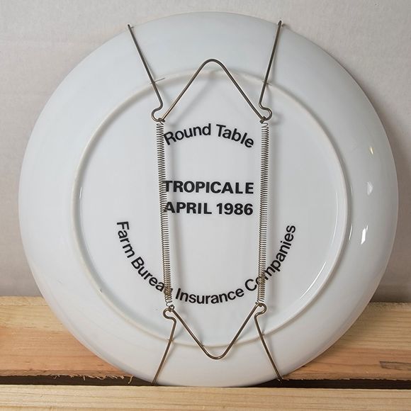 Carnival Cruise Collector Plate Tropicale April 1986 Round Table Farmers - Picture 3 of 3